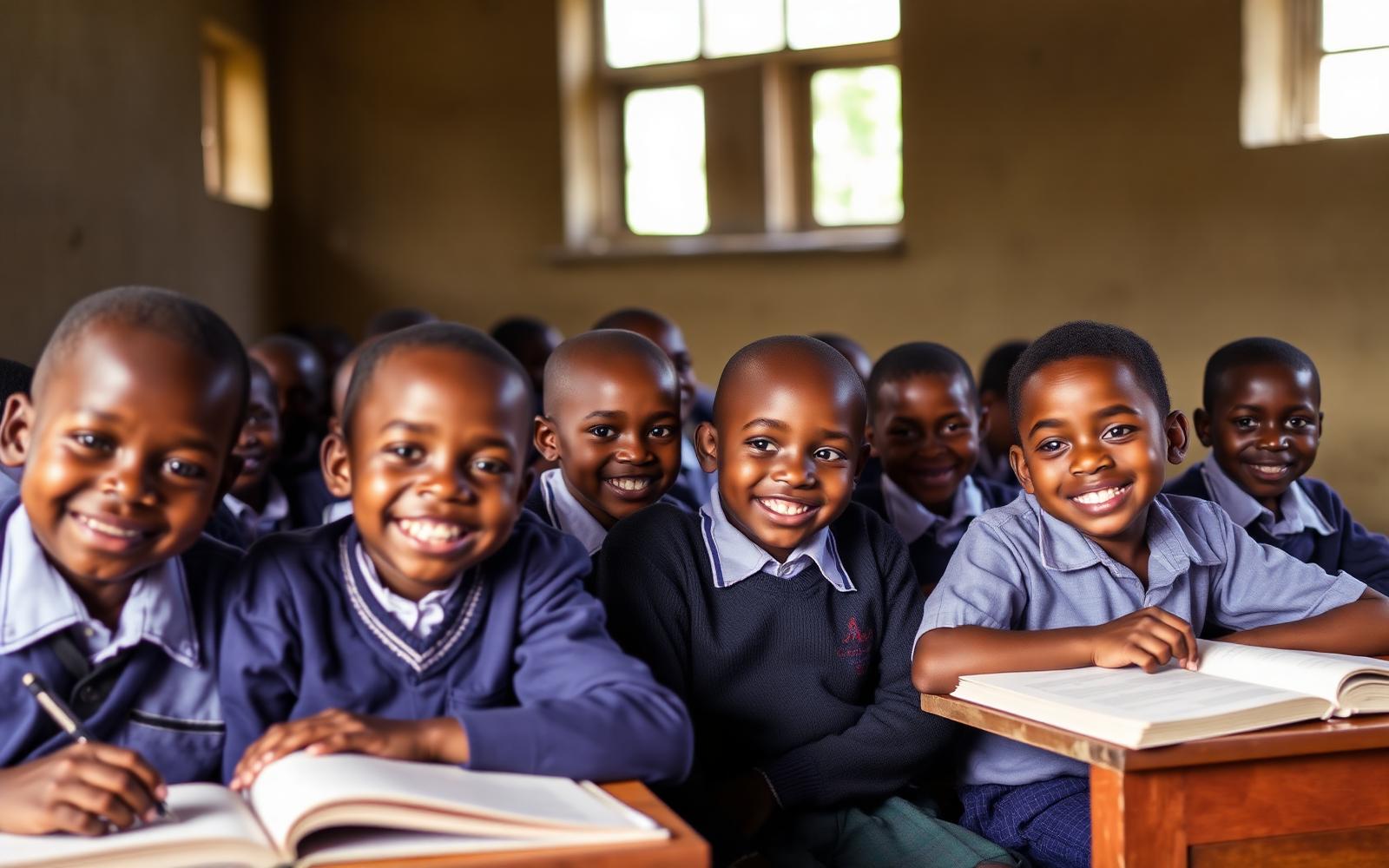 Children learning in a rural classroom